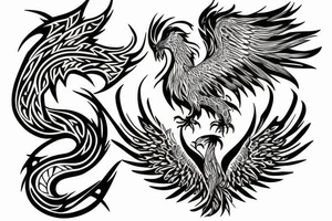 A Phoenix rising from ashes tattoo idea
