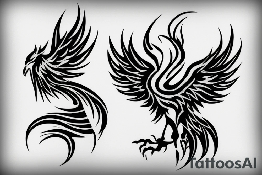 A Phoenix rising from ashes tattoo idea