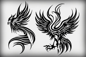 A Phoenix rising from ashes tattoo idea