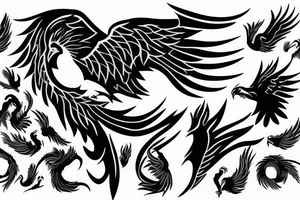 A Phoenix rising from ashes tattoo idea