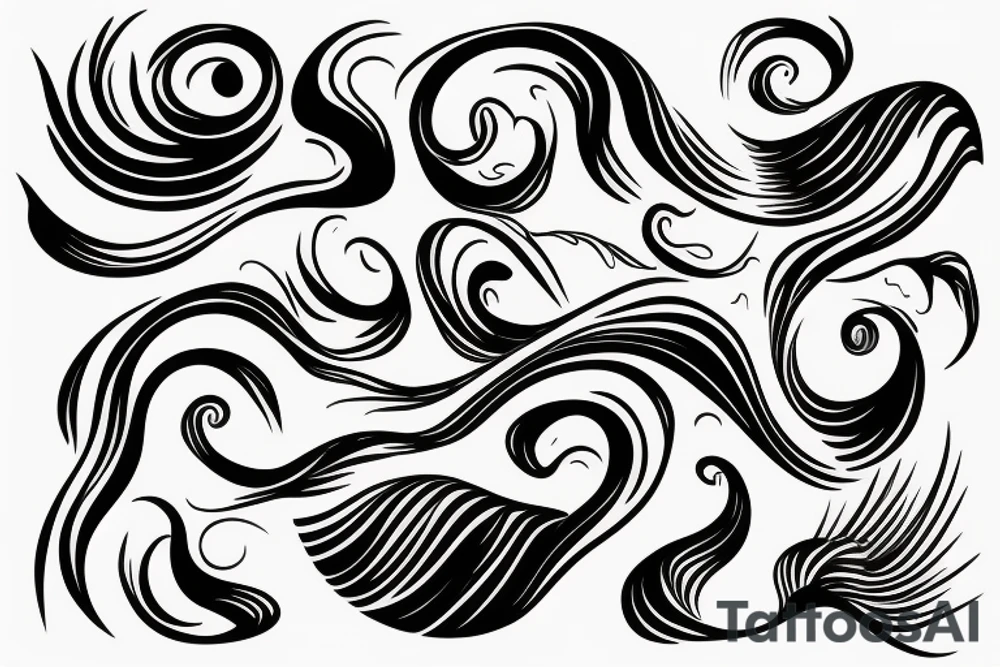 Silhouette of a wave tattoo idea