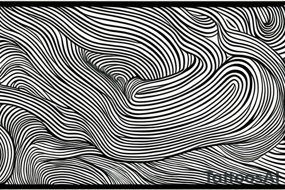 Silhouette of a wave in one single and continuous line. tattoo idea