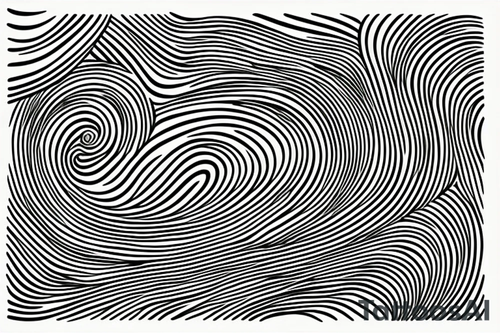 Silhouette of a wave in one single and continuous line. tattoo idea