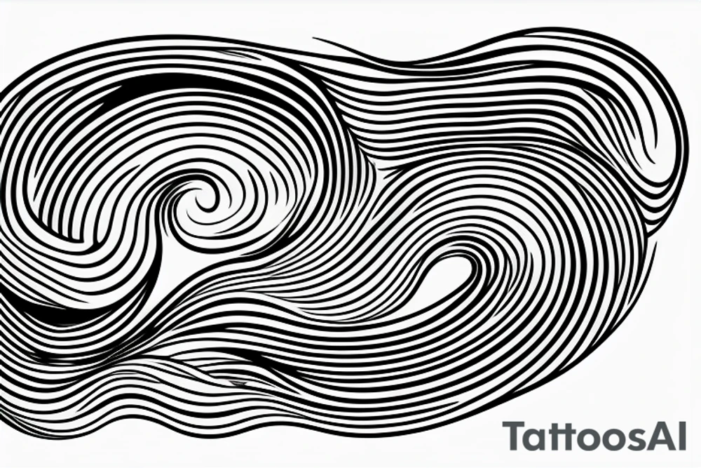 Silhouette of a wave in one single and continuous line. tattoo idea
