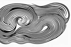 Silhouette of a wave in one single and continuous line. tattoo idea