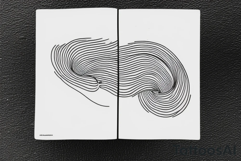 Silhouette of a wave in one single and continuous line. Only one single line. tattoo idea