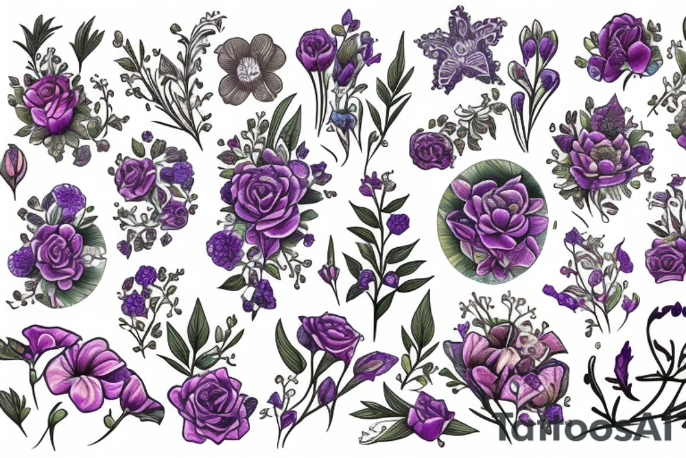 Larkspur flower design tattoo idea