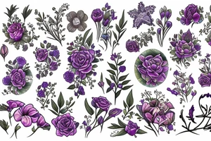 Larkspur flower design tattoo idea