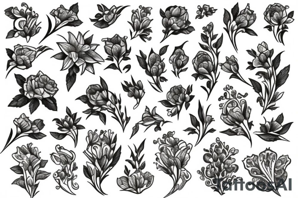 Larkspur flower design tattoo idea