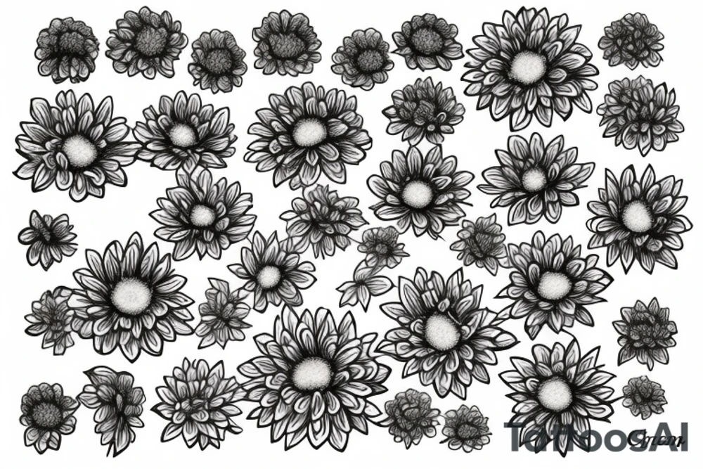 Chrysanthemum flower design tattoo idea
