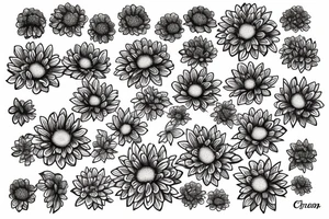 Chrysanthemum flower design tattoo idea