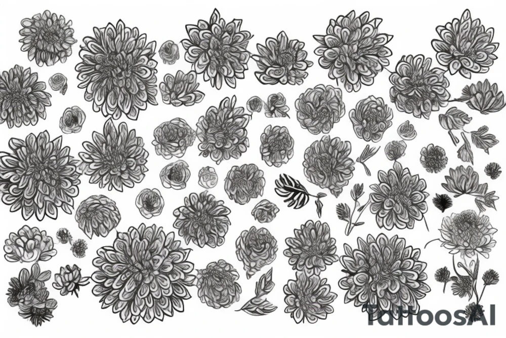 Chrysanthemum flower design tattoo idea