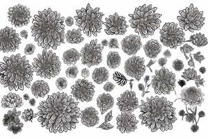 Chrysanthemum flower design tattoo idea