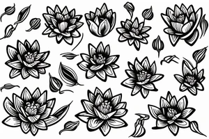 water lilly flower design tattoo idea