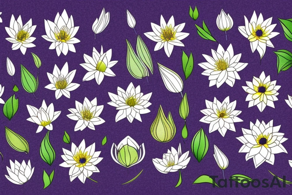 water lilly flower design tattoo idea