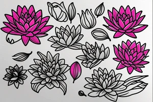 water lilly flower design tattoo idea
