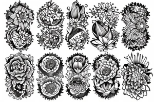 water lilly flower design tattoo idea