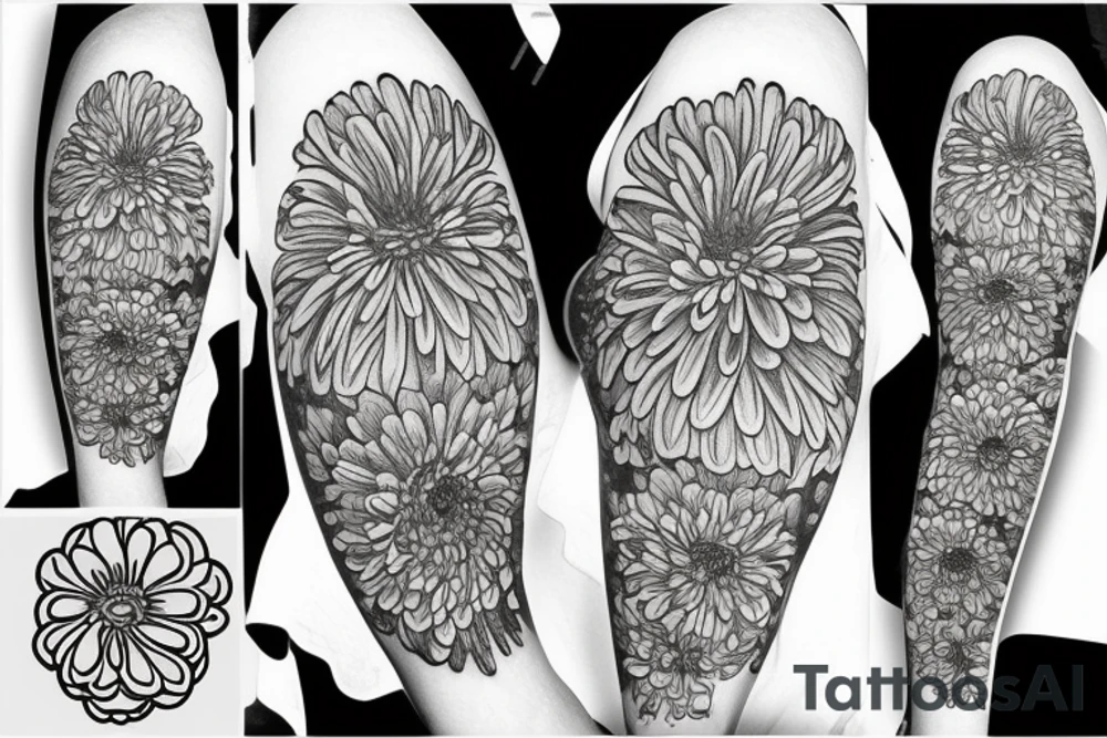 chrysanthemum flower design tattoo idea