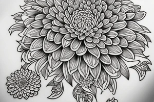 chrysanthemum flower design tattoo idea