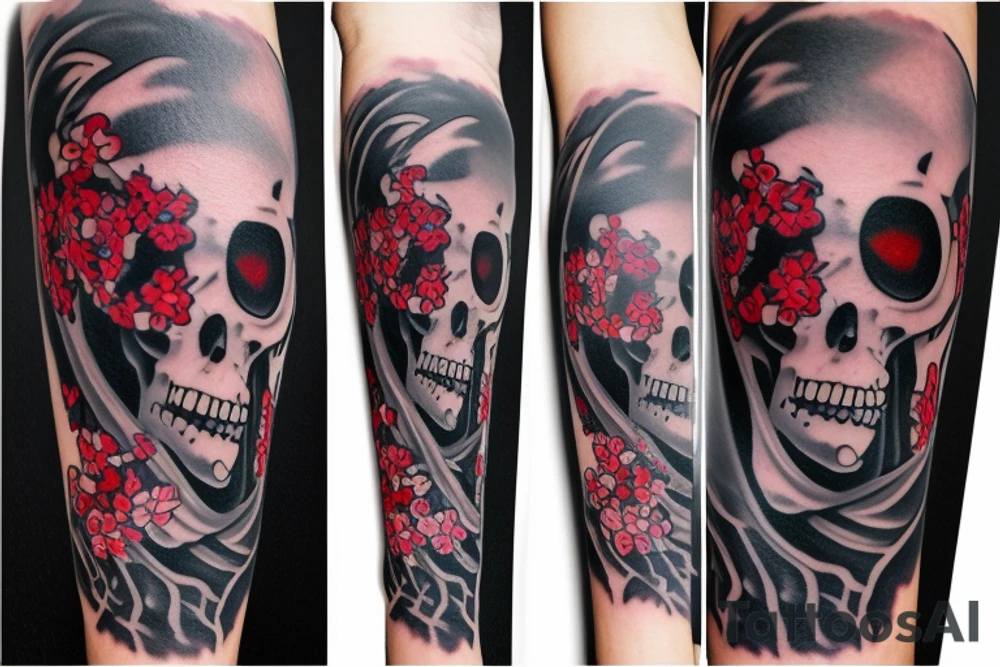 Grim reaper with flowers flowing from the  Sith tattoo idea