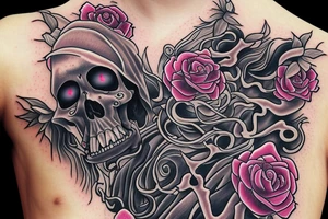 Grim reaper with flowers flowing from the  Sith tattoo idea