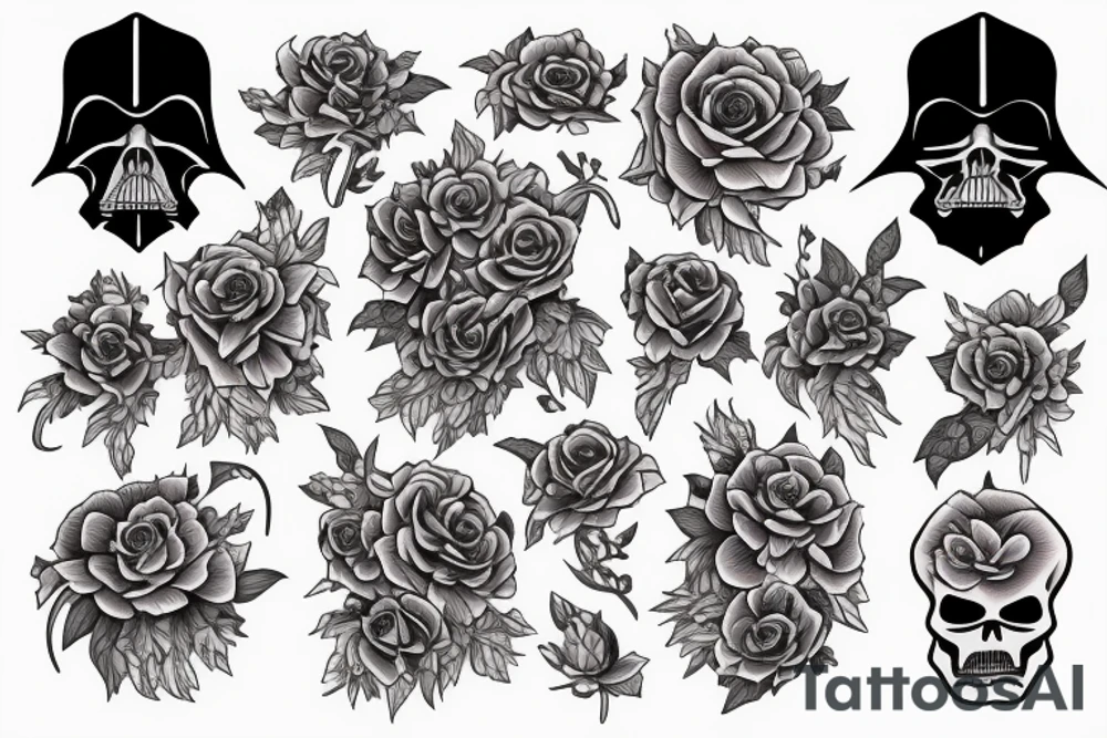 Grim reaper with flowers flowing from the  Sith tattoo idea