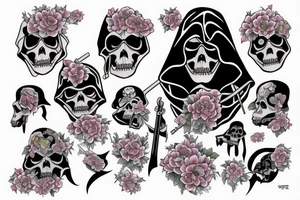 Grim reaper with flowers flowing from the  Sith tattoo idea