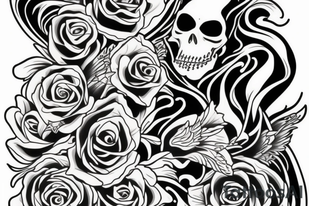 Grim reaper with flowers flowing from the  Sith tattoo idea