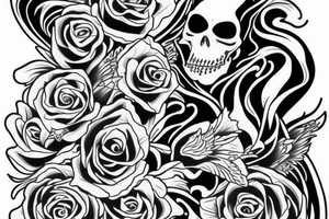 Grim reaper with flowers flowing from the  Sith tattoo idea
