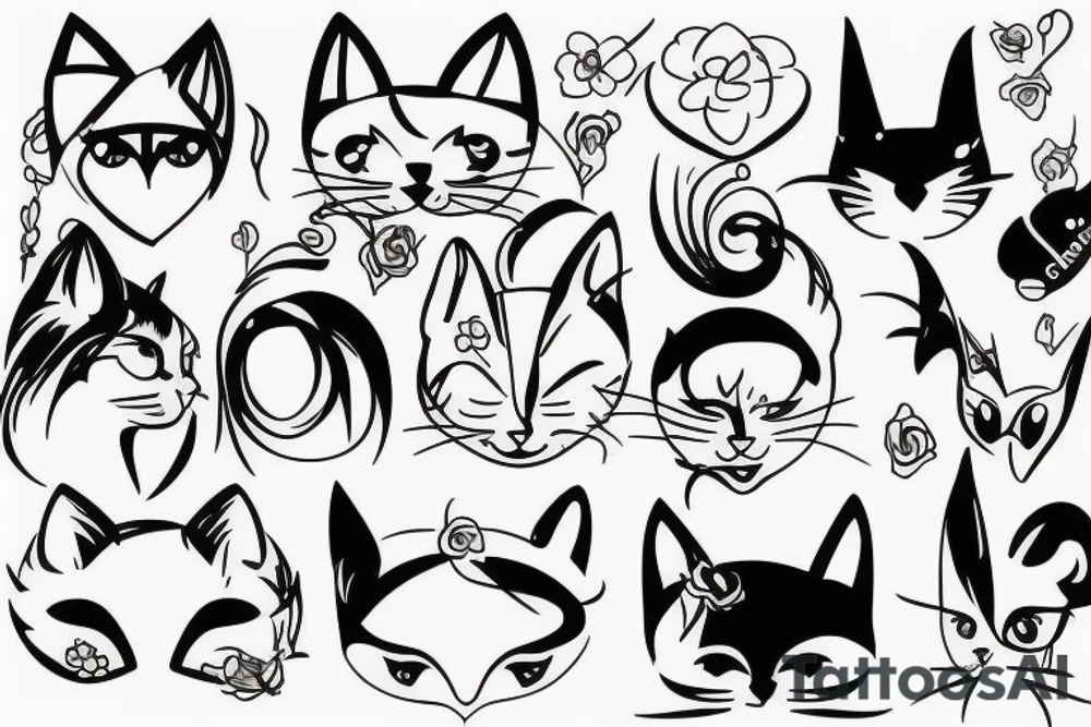 cat ears tattoo idea