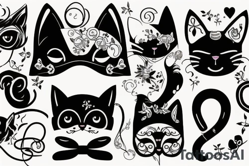 cat ears old school tattoo idea