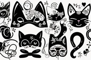 cat ears old school tattoo idea