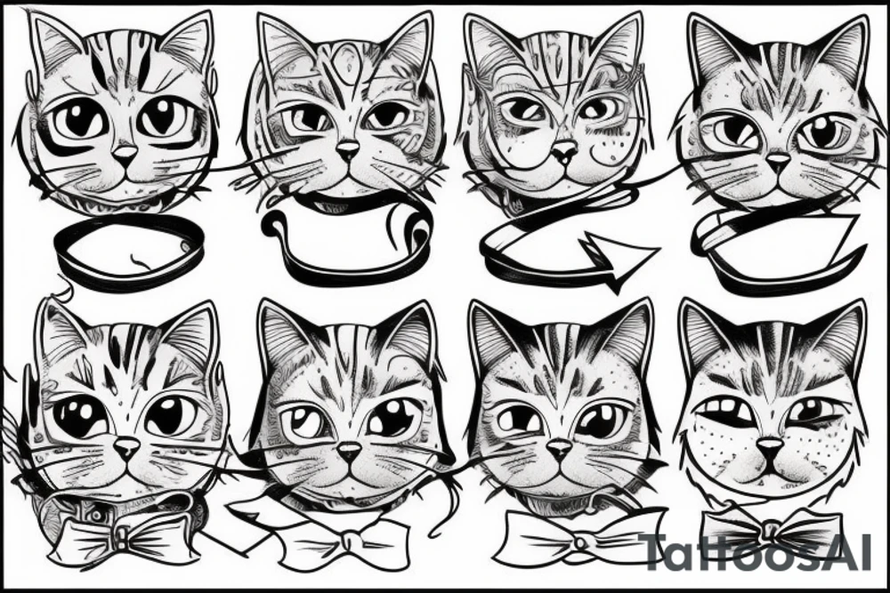 winking cat old school sleeve tattoo idea