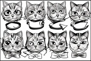 winking cat old school sleeve tattoo idea