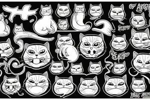 angry cat old school tattoo idea
