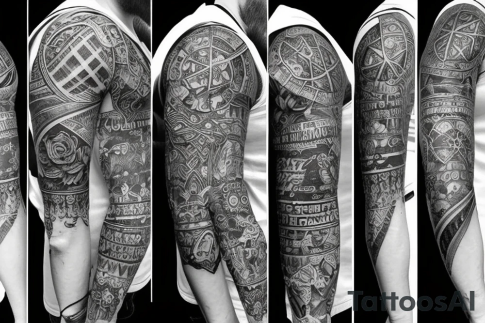 old school sleeve tattoo idea