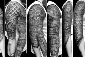 old school sleeve tattoo idea