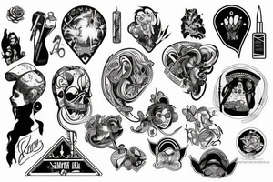 old school new school sleeve tattoo idea