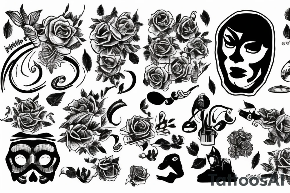 old school new school sleeve tattoo idea