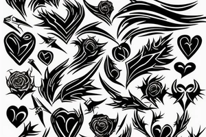 burning heart with thorns tattoo idea