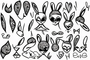 girl with bunny ears tattoo idea