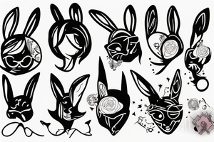 girl with bunny ears tattoo idea