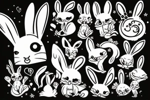 girl with bunny ears tattoo idea