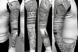 sleeve bracelet tattoo idea