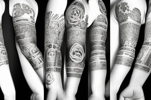sleeve bracelet tattoo idea
