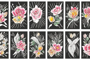 floral design minimalist tattoo idea