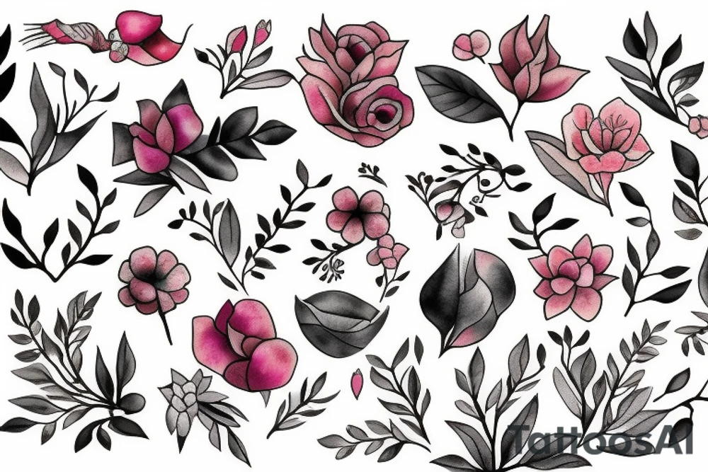 floral design minimalist tattoo idea