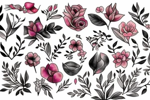 floral design minimalist tattoo idea