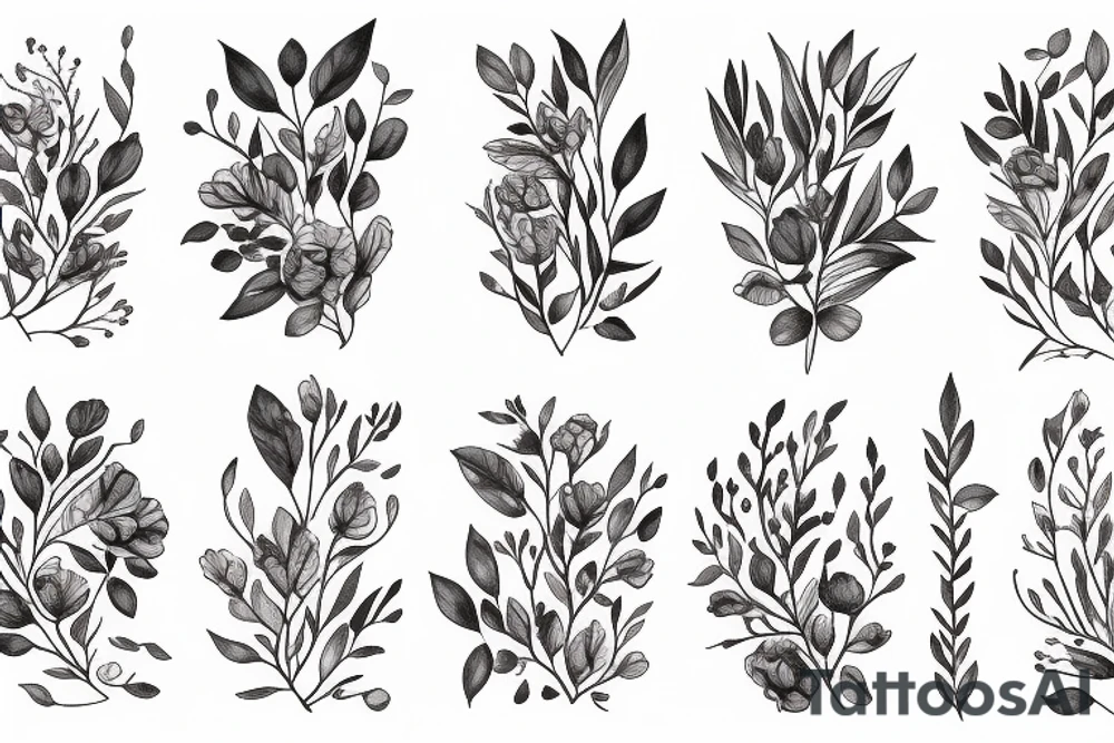 botanical delicate real life flowers minimalist tattoo idea