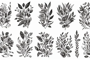 botanical delicate real life flowers minimalist tattoo idea